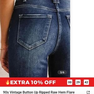 Flamingo flare legged button high waisted jeans